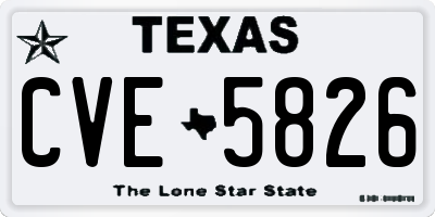 TX license plate CVE5826