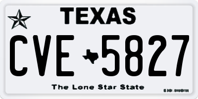 TX license plate CVE5827