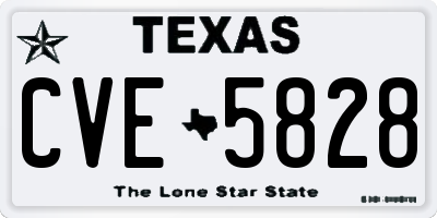TX license plate CVE5828