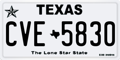 TX license plate CVE5830