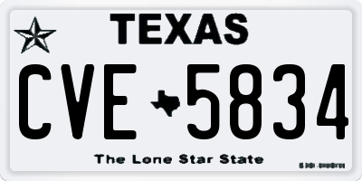 TX license plate CVE5834