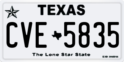 TX license plate CVE5835