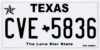TX license plate CVE5836