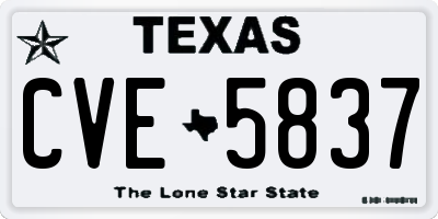 TX license plate CVE5837