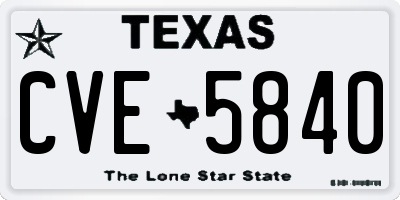 TX license plate CVE5840