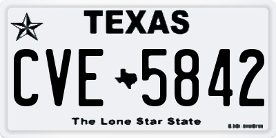 TX license plate CVE5842