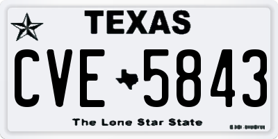 TX license plate CVE5843