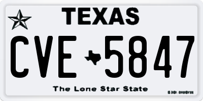 TX license plate CVE5847