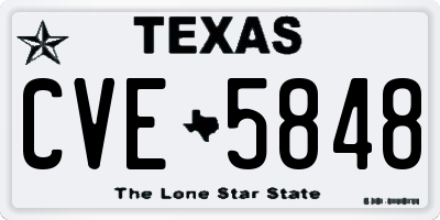 TX license plate CVE5848