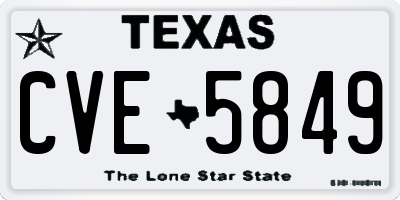 TX license plate CVE5849