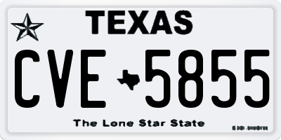 TX license plate CVE5855