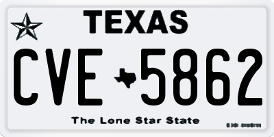 TX license plate CVE5862