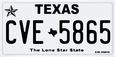 TX license plate CVE5865