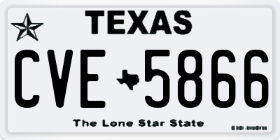 TX license plate CVE5866