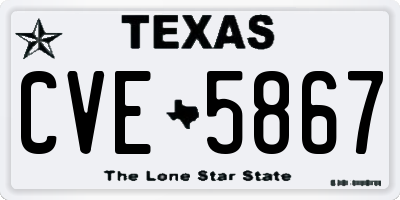 TX license plate CVE5867