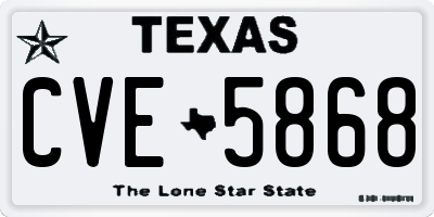 TX license plate CVE5868