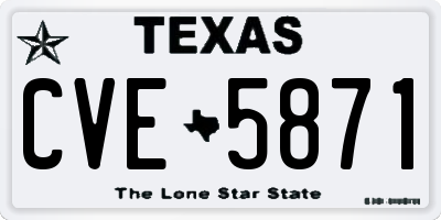 TX license plate CVE5871