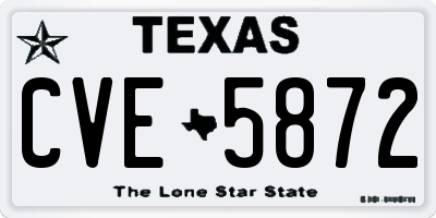 TX license plate CVE5872