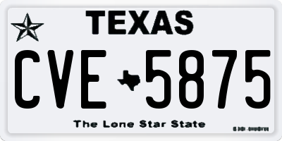 TX license plate CVE5875