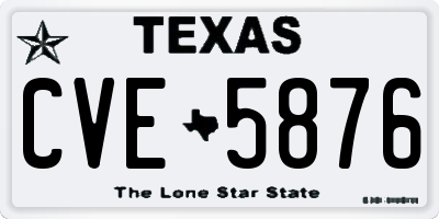 TX license plate CVE5876