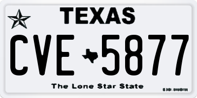 TX license plate CVE5877