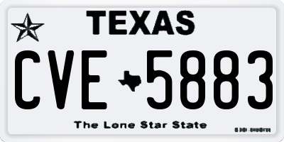 TX license plate CVE5883