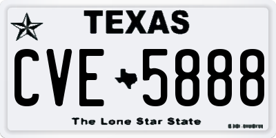 TX license plate CVE5888