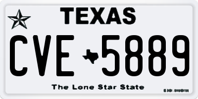 TX license plate CVE5889