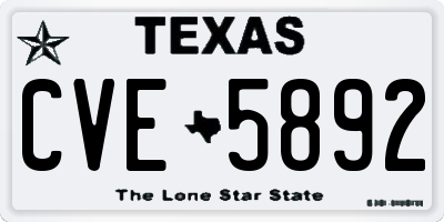 TX license plate CVE5892