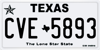 TX license plate CVE5893