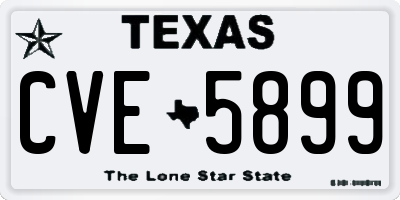 TX license plate CVE5899