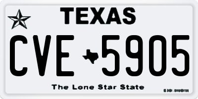 TX license plate CVE5905