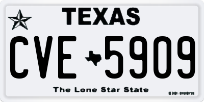 TX license plate CVE5909