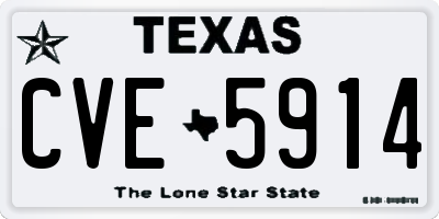 TX license plate CVE5914