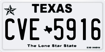 TX license plate CVE5916
