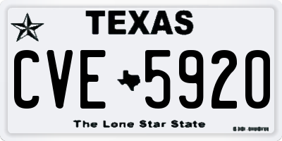 TX license plate CVE5920