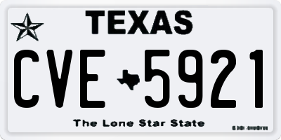 TX license plate CVE5921