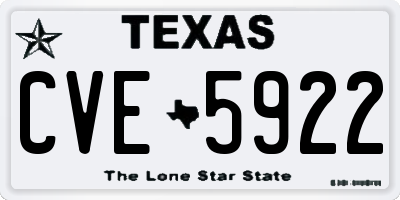 TX license plate CVE5922
