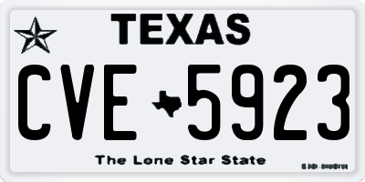 TX license plate CVE5923