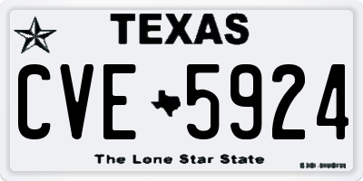 TX license plate CVE5924
