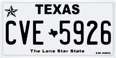 TX license plate CVE5926