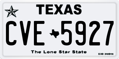 TX license plate CVE5927