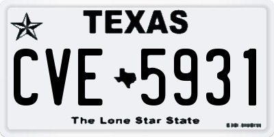 TX license plate CVE5931