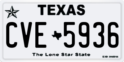 TX license plate CVE5936