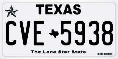 TX license plate CVE5938