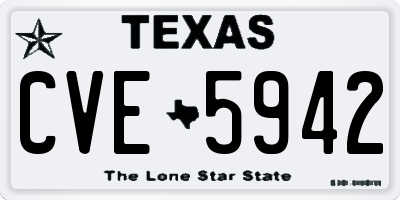 TX license plate CVE5942
