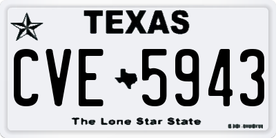 TX license plate CVE5943