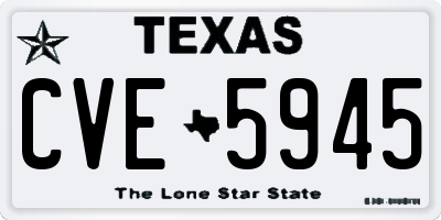 TX license plate CVE5945