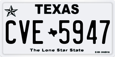 TX license plate CVE5947