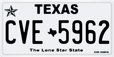 TX license plate CVE5962